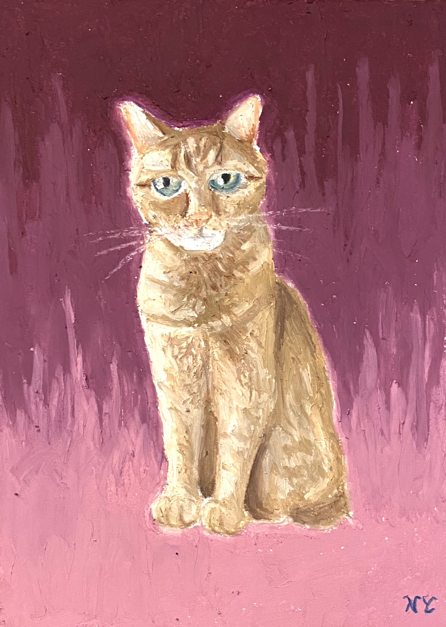 Oil pastel portrait of pet